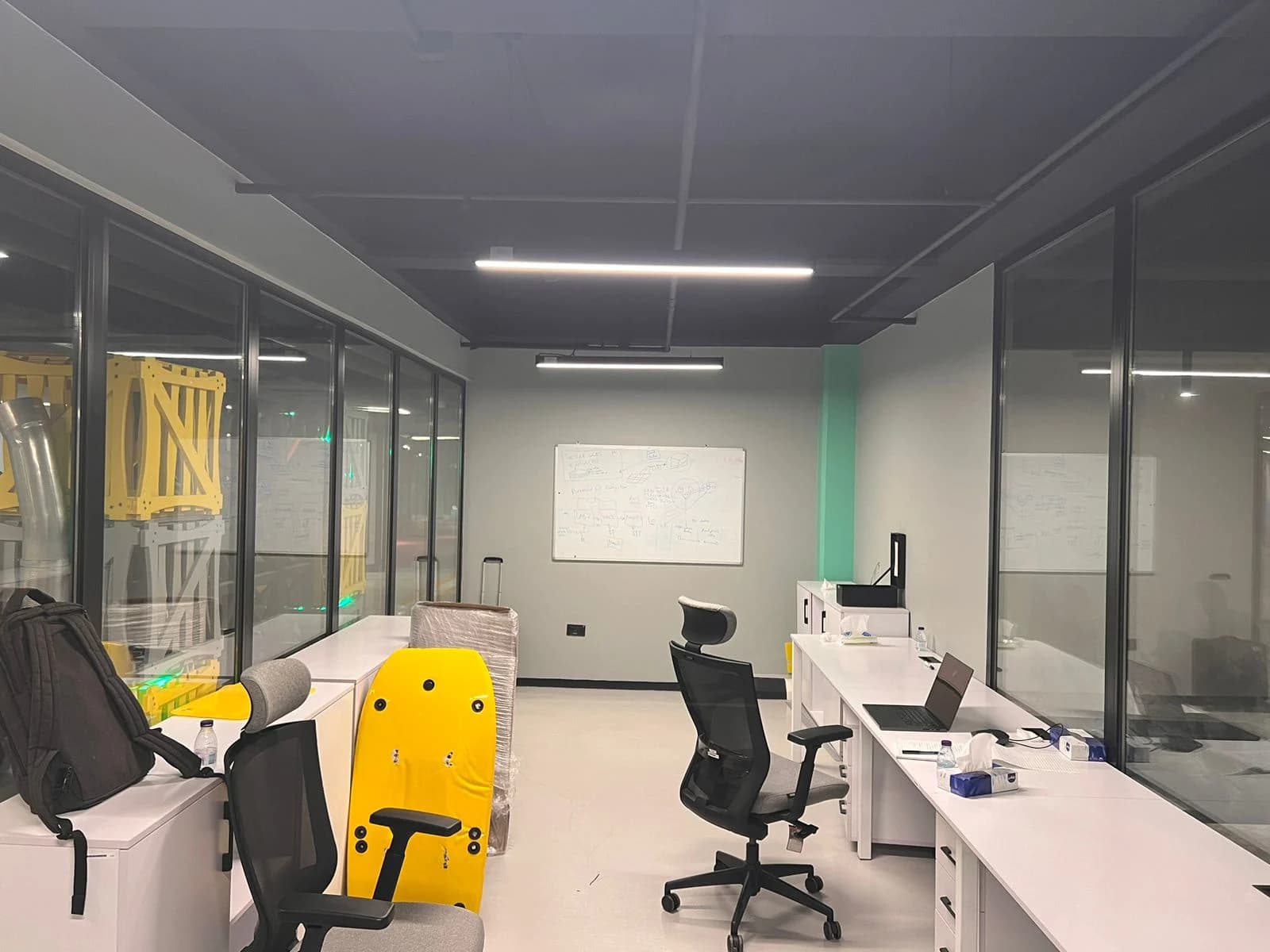 Modern office interior with work desks and collaborative space