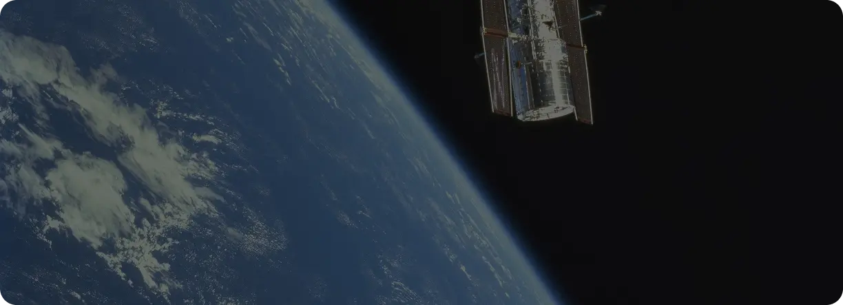 Space-themed background image for Get to Know Us section